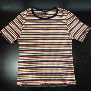 Timing: Stripped Ribbed Crop Top S